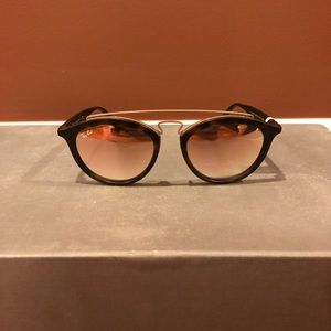 Ray-Ban Mirrored Brow-Bar Sunglasses